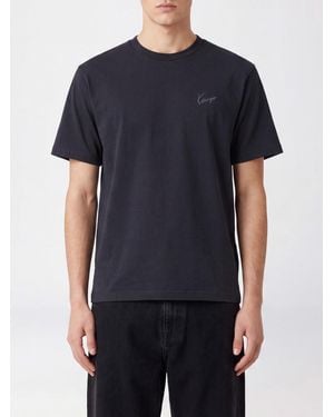 KENZO Short-Sleeved Cotton T-Shirt With Contrast Embroidered Logo - Blue