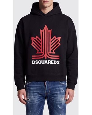 DSquared² Relaxed-Fit Cotton Hoodie With Contrast Logo - Blue