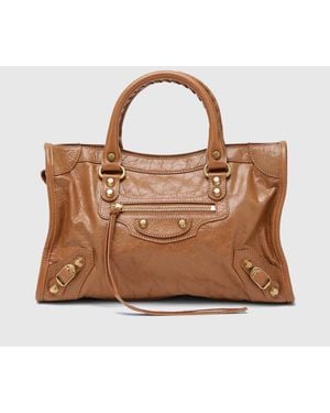 Balenciaga Le City Arena Leather Bag - Brown