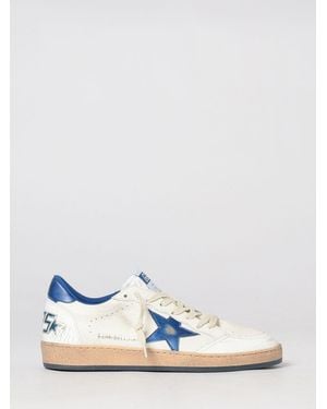 Golden Goose Ball Star Distressed-Leder-Sneaker Von Mit Kontrastierendem Logo - Weiß