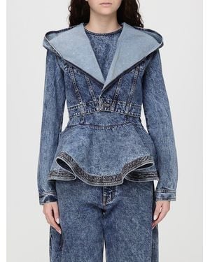 Alaïa Kapuzen-Jeansjacke - Blau