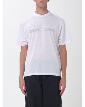 Gucci Crew-Neck Cotton T-Shirt With Logo Print - White