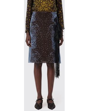 Ferragamo Printed Silk Mini Skirt - Black