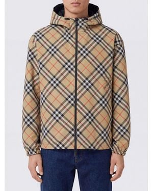 Burberry Reversible Vintage Check Hooded Windbreaker Jacket - Natural