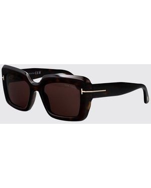 Tom Ford Rectangular Cat-Eye Acetate Sunglasses - White
