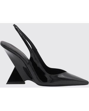 The Attico Cheope Slingbacks Aus Lackleder Mit Hohem Skulpturalem Absatz - Weiß