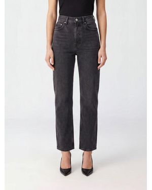 Anine Bing Jane High-Waisted Cropped Jeans - Black