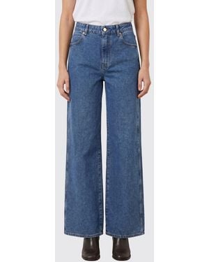 Balmain High-Waisted Wide Leg Jeans - Blue