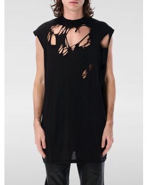 Rick Owens T-Shirt Oversize Con Maxi Rotture Drkshdw - Nero