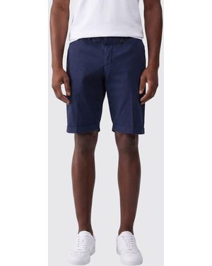 Liu Jo Stretch Cotton Chino Shorts With Slash Pockets And Belt Loops - Blue