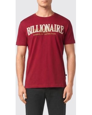 Billionaire Cotton T-Shirt With Logo - Red