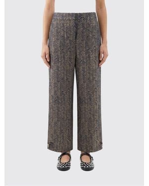 Giorgio Armani Viscose Trousers With Chevron Motif - Grey