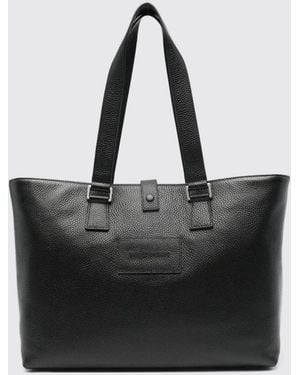 Emporio Armani Hammered Leather Bag - Black