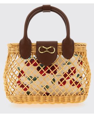 Twinset Woven Rattan Bag - Metallic