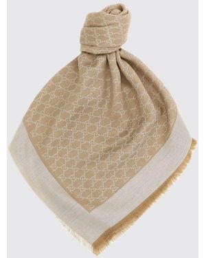 Gucci Wool And Silk Scarf - Natural