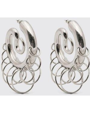 Panconesi Serpent Chromed Brass Earrings - White