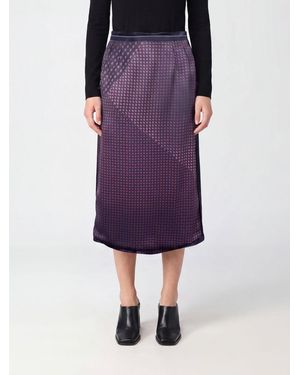 Maison Margiela Paisley Print Viscose Midi Pencil Skirt With High Waist - Purple