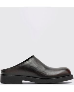 MM6 by Maison Margiela Leather Mules With Rounded Toe - White