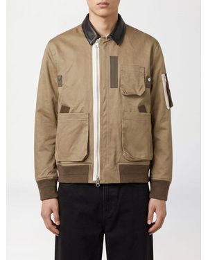 SACAI X CARHARTT WIP Polyester Bomber Jacket With Leather Collar And Zip Closure - Natural