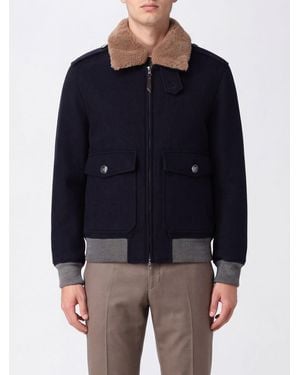 Brunello Cucinelli 100% Cashmere Bomber Jacket With Thermore Padding - Blue