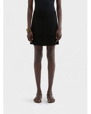 MACCAPANI Pleated Cotton Skirt - Black