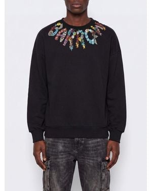 Barrow Sudadera De Algodón Con Cuello Redondo, Logo En Contraste Y Corte Relajado - Azul
