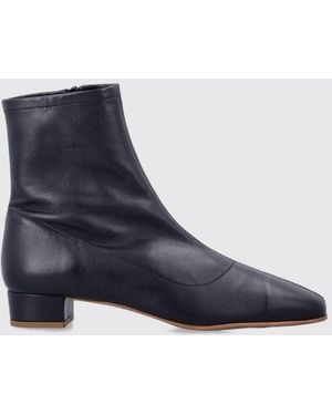 BY FAR Este Stiefeletten Aus Glattem Lammleder Mit Eckiger Spitze - Blau