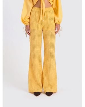 Twinset Perforated Flared Pants - Yellow