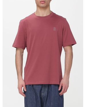 Brunello Cucinelli Cotton T-Shirt With Logo - Red