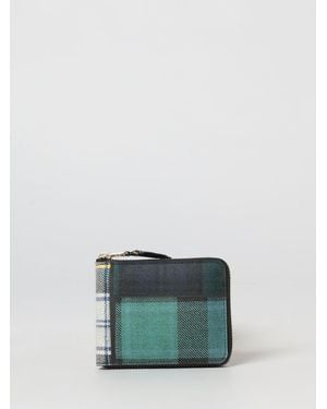 Comme des Garçons Tartan Print Wool Wallet - Green