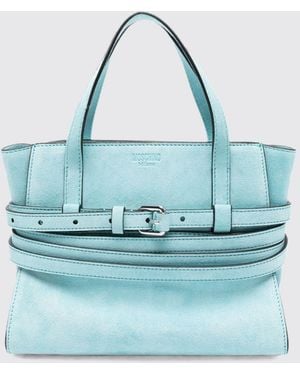 Moschino Wildleder-Handtasche Tie Me Mit Schulterriemen - Blau