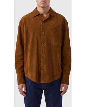 Ami Paris Hemdjacke Aus Veloursleder Mit Klassischem Kragen - Braun