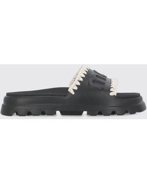 Mou Sandales Plates Femme - Noir