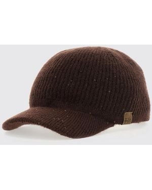 Brunello Cucinelli Wool Baseball Cap With Sequin Embellishment - Brown