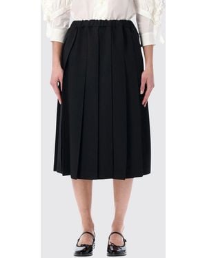 Comme des Garçons Comme Des Gar&Ccedil	Ons Pleated Crêpe Midi Skirt With High Elasticated Waist - Black