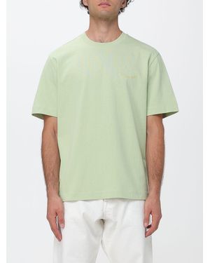 Paul Smith Locker Geschnittenes Baumwoll-T-Shirt Von Mit Gesticktem Logo Und Überschnittenen Schultern - Grün