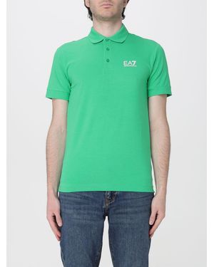 EA7 Cotton Polo Shirt With Logo - Green