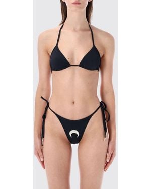 Marine Serre Crescent Moon Monogram Print Triangle Bikini - Natural