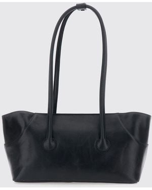 Marge Sherwood Boat Leather Shoulder Bag With Double Handle - Black