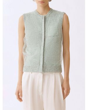 Fabiana Filippi Wool And Cotton Knit Vest - Blue
