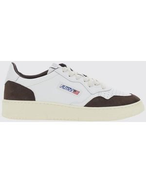 Autry Medalist Low Zweifarbige Sneaker Aus Kalbsleder Und Wildleder - Weiß