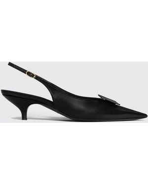 Celine Signature Slingback-Pumps Aus Lammleder - Schwarz