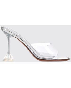 AMINA MUADDI Lupita Transparente Pvc-Mules Mit Eckiger Spitze Und Hohem Spulenabsatz - Weiß