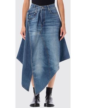 JW Anderson High-Waisted Asymmetrical Denim Midi Skirt - Blue