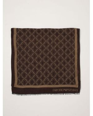 Emporio Armani Abstract Print Viscose And Modal Scarf - Brown