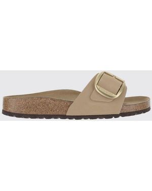 Birkenstock Madrid Big Buckle Nubuck Sandals - Natural