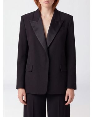 FEDERICA TOSI Single-Breasted Cropped Crêpe Blazer With Concealed Closure - Blue