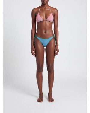 Oséree Grüner Triangel-Bikini Aus Lurex Mit Zebramuster - Pink