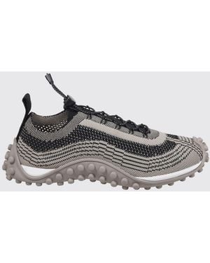 Ami Paris Gestreifte Mirage Low-Top-Sneakers Aus Strick Mit Kordelzug - Weiß