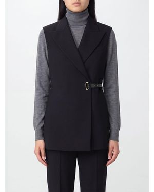 Sportmax Gilet De Tailleur En Viscose Avec Fermeture Latérale Et Liens Réglables - Bleu